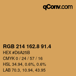 カラーコード: RGB 214 162.8 91.4 | qconv.com