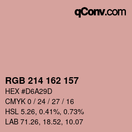 Color code: RGB 214 162 157 | qconv.com