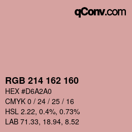 颜色代码: RGB 214 162 160 | qconv.com