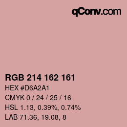 Color code: RGB 214 162 161 | qconv.com