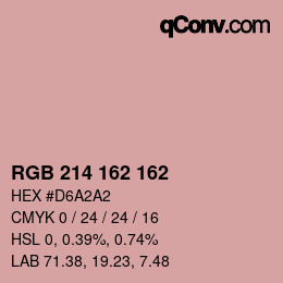 カラーコード: RGB 214 162 162 | qconv.com
