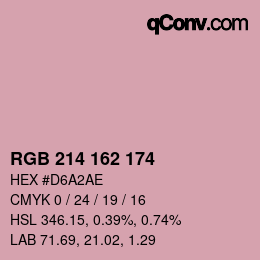 カラーコード: RGB 214 162 174 | qconv.com