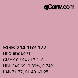 カラーコード: RGB 214 162 177 | qconv.com