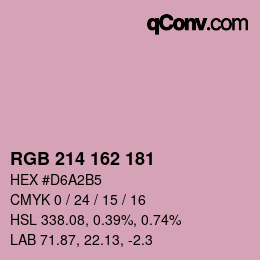 カラーコード: RGB 214 162 181 | qconv.com