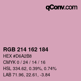 Color code: RGB 214 162 184 | qconv.com