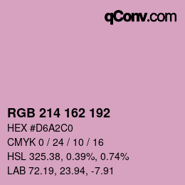 Color code: RGB 214 162 192 | qconv.com