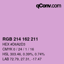 Color code: RGB 214 162 211 | qconv.com