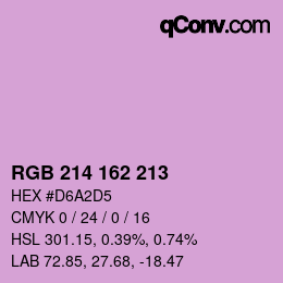 Color code: RGB 214 162 213 | qconv.com