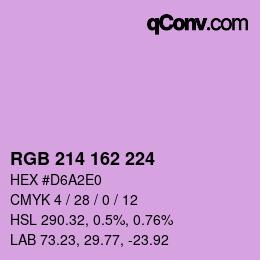 カラーコード: RGB 214 162 224 | qconv.com