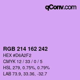 Color code: RGB 214 162 242 | qconv.com