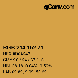 Color code: RGB 214 162 71 | qconv.com