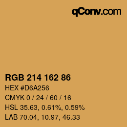 Color code: RGB 214 162 86 | qconv.com