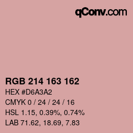 Color code: RGB 214 163 162 | qconv.com
