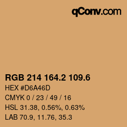 カラーコード: RGB 214 164.2 109.6 | qconv.com