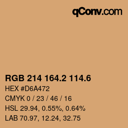 カラーコード: RGB 214 164.2 114.6 | qconv.com