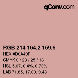 カラーコード: RGB 214 164.2 159.6 | qconv.com