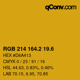 カラーコード: RGB 214 164.2 19.6 | qconv.com