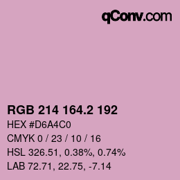 カラーコード: RGB 214 164.2 192 | qconv.com