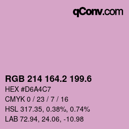 カラーコード: RGB 214 164.2 199.6 | qconv.com