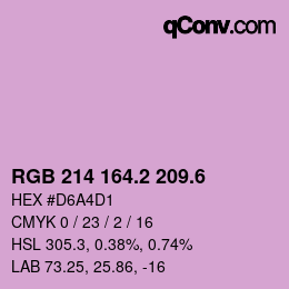 カラーコード: RGB 214 164.2 209.6 | qconv.com