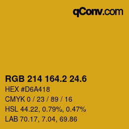 カラーコード: RGB 214 164.2 24.6 | qconv.com