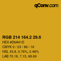 カラーコード: RGB 214 164.2 29.6 | qconv.com