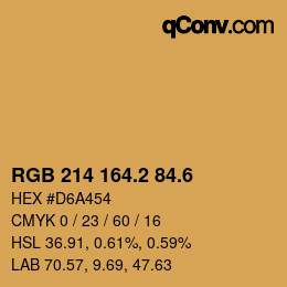 カラーコード: RGB 214 164.2 84.6 | qconv.com