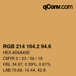 カラーコード: RGB 214 164.2 94.6 | qconv.com