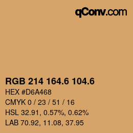 カラーコード: RGB 214 164.6 104.6 | qconv.com