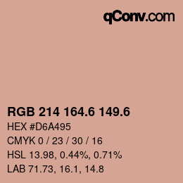 カラーコード: RGB 214 164.6 149.6 | qconv.com