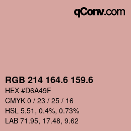 カラーコード: RGB 214 164.6 159.6 | qconv.com