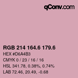 カラーコード: RGB 214 164.6 179.6 | qconv.com