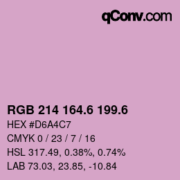 カラーコード: RGB 214 164.6 199.6 | qconv.com
