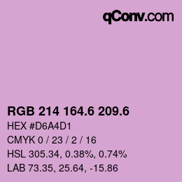 カラーコード: RGB 214 164.6 209.6 | qconv.com