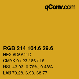 カラーコード: RGB 214 164.6 29.6 | qconv.com