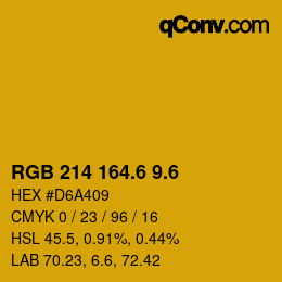 カラーコード: RGB 214 164.6 9.6 | qconv.com
