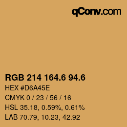 カラーコード: RGB 214 164.6 94.6 | qconv.com