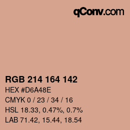 Color code: RGB 214 164 142 | qconv.com