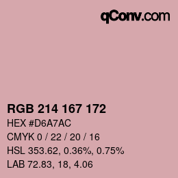 Color code: RGB 214 167 172 | qconv.com
