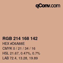 Color code: RGB 214 168 142 | qconv.com