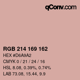 Color code: RGB 214 169 162 | qconv.com