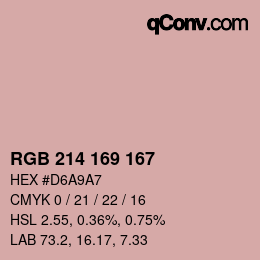 颜色代码: RGB 214 169 167 | qconv.com
