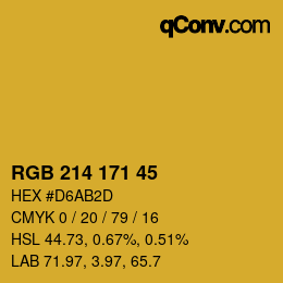 Color code: RGB 214 171 45 | qconv.com