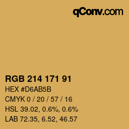 カラーコード: RGB 214 171 91 | qconv.com