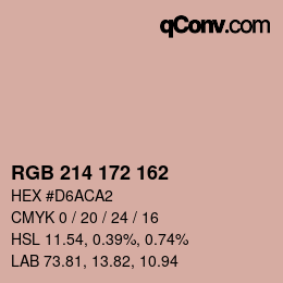 カラーコード: RGB 214 172 162 | qconv.com