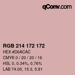 Color code: RGB 214 172 172 | qconv.com