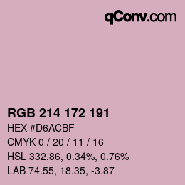 カラーコード: RGB 214 172 191 | qconv.com