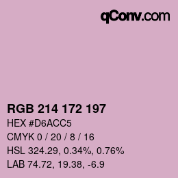 カラーコード: RGB 214 172 197 | qconv.com
