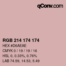 Color code: RGB 214 174 174 | qconv.com