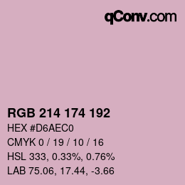 Farbcode: RGB 214 174 192 | qconv.com